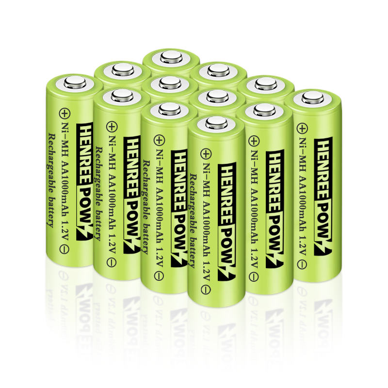 Henreepow 1.2V 600mAh aa Ni-MH Bateries recarregables