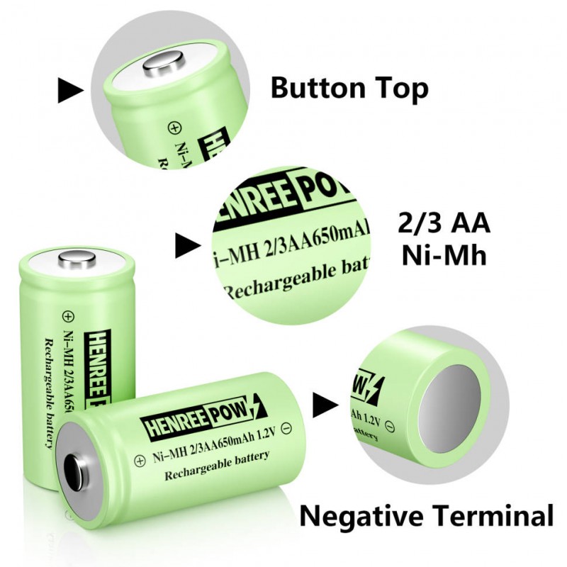 Henreepow Ni-MH 2/3 AA Bateries recarregables