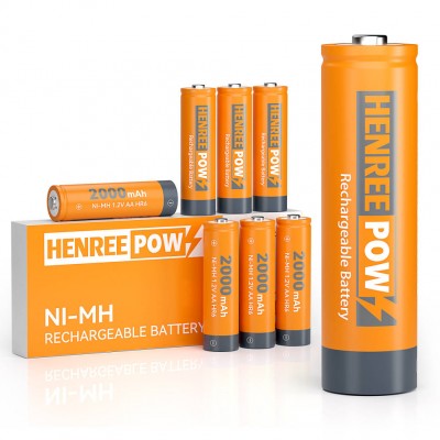 Henreepow Ni-MH AA 2000 Bateries recarregables per a llums solars